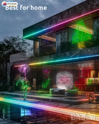 Светлина завеса с Wifi 540LEDs 1.50 x 2 м - програмируема Lphianx, снимка 10 - Лед осветление - 48352107