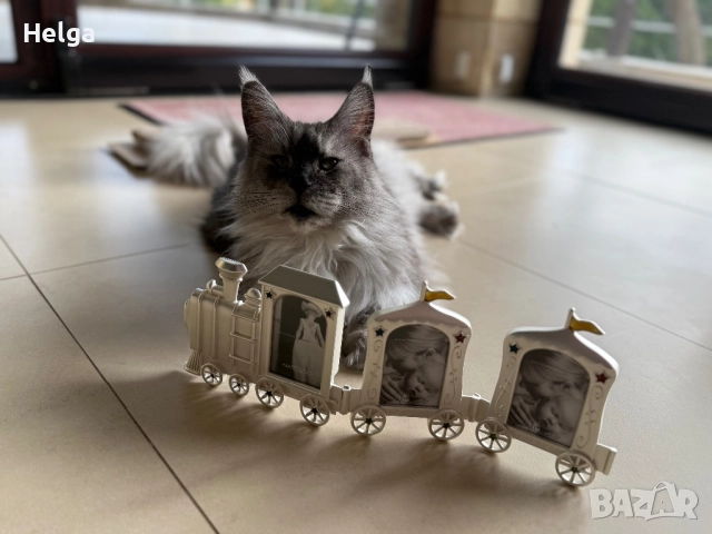 Детска рамка посребрена влакче