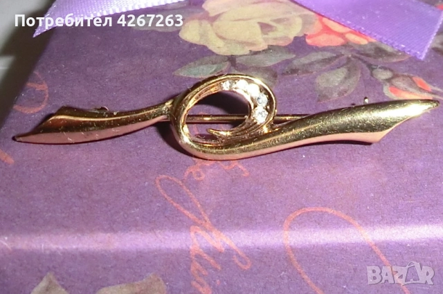 Avon изящна брошка с кристали, винтидж, снимка 5 - Други - 52151962