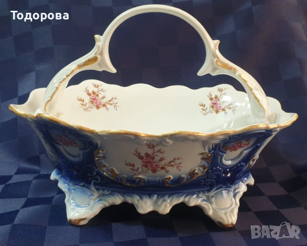 Барокова порцеланова фруктиeра с крачета-ARPO