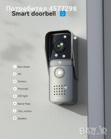 Tmezon Кабелна видеодомофонна система, 7-инчова видеодомофонна камера с монитор,кабелен видеодомофон, снимка 5 - IP камери - 52138859