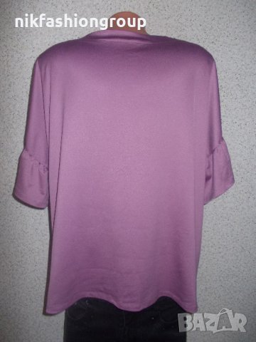 Лилава блуза, XL, XXL размер, снимка 3 - Тениски - 37232013