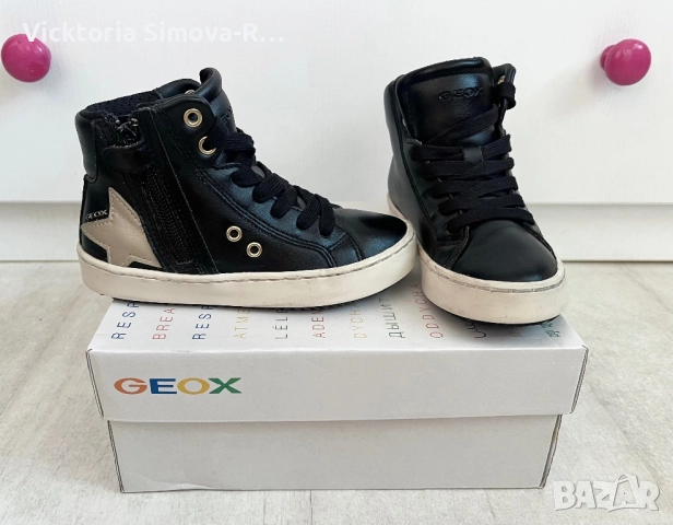 Високи, кожени кецове Geox, номер 27, снимка 2 - Детски обувки - 47670378