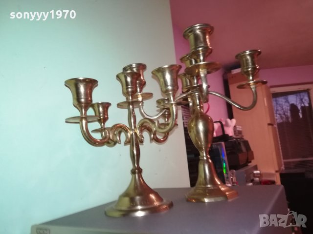 ЗЛАТНИ СВЕЩНИЦИ ВНОС ШВЕЦИЯ 2812211933, снимка 3 - Антикварни и старинни предмети - 35262216