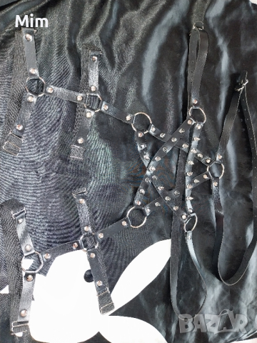  Кожен чокър / харнес , снимка 3 - Бельо - 44712798