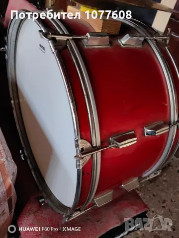 БАС КАСА/МАРШОВ БАРАБАН/ТЪПАН 22 ИНЧА С ЧИНЕЛИ И КИЯК, снимка 13 - Ударни инструменти - 49816340