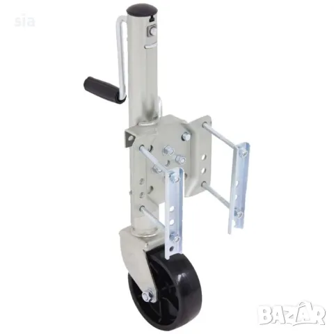 Опорно колело за ремарке с планка, поцинкована стомана, Регулируема височина