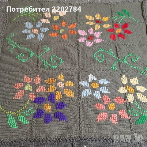 Ръчно плетена кувертюра,покривало,покривка за легло, снимка 10 - Покривки за легло - 52874369