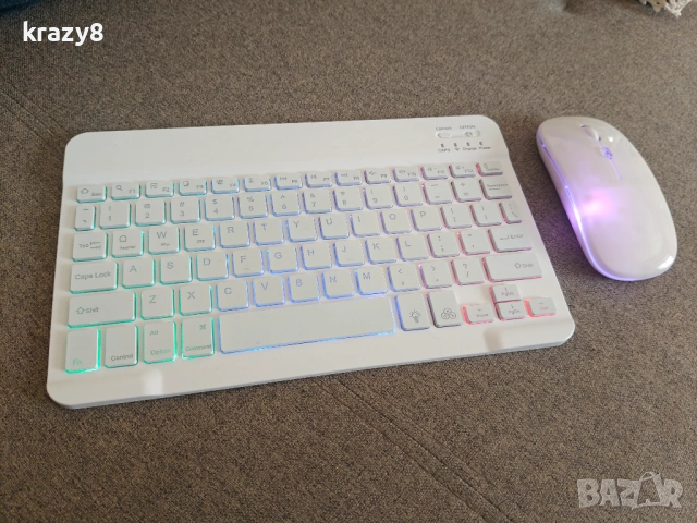 Безжични с RGB подсветка Bluetooth Мишка и клавиатура за TV box / Android box компютър / лаптоп