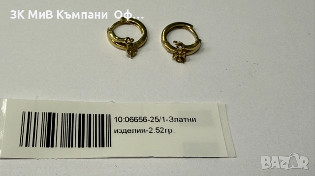 Златни дамски обеци - 2.52гр. - 14К
