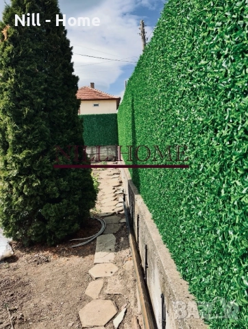 Поцинкована мрежа с декорация ( Изкуствена трева ) 4 мм. Тел / 40 мм. Око, снимка 6 - Огради и мрежи - 52302895