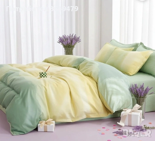 Спален комплект от 6 части с ластик, снимка 2 - Спално бельо - 54230297