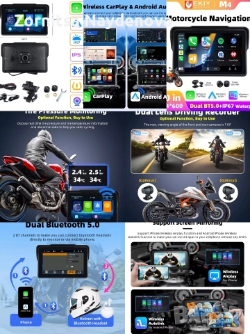 EKIY M4 7inch Motorcycle CarPlay Navigation 