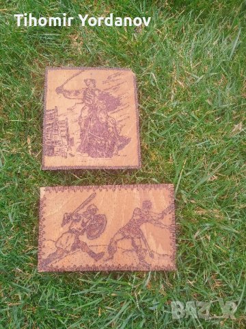 Пирографирана картина -2 броя., снимка 12 - Антикварни и старинни предмети - 44351942