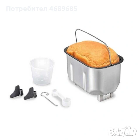 Хлебопекарна, бял-сив, две бъркалки, снимка 5 - Хлебопекарни - 53250203