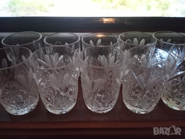Руски Кристални Чаши от 80 години, снимка 2 - Чаши - 35188481
