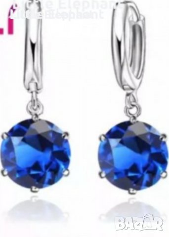 Sale Сребърно колие с ланче/Сребърни висящи обеци,blue/нови, снимка 2 - Колиета, медальони, синджири - 37944979