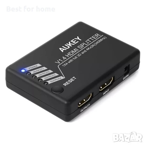 AUKEY 1x4 HDMI сплитер V1.4 с поддръжка на 4k Ultra HD 3D