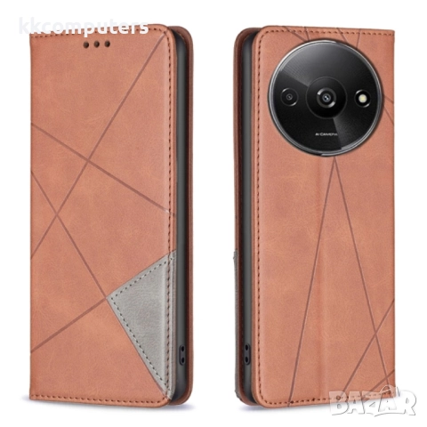 Xiaomi Redmi A3 4G Кожен Магнитен Калъф Тип Тефтер и Протектор, снимка 6 - Калъфи, кейсове - 51439114