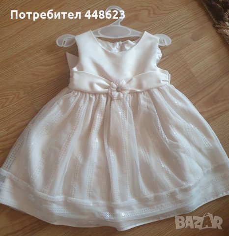 Бяла рокля за 6 - 12 месеца , снимка 2 - Бебешки рокли - 29259989