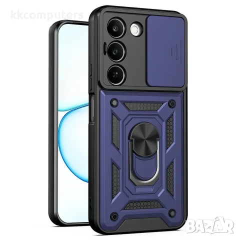 За Realme C100 5G / C83 5G Удароустойчив TPU PC Калъф с Въртяща Стойка, Плъзгащо Капаче за Камерата , снимка 6 - Калъфи, кейсове - 56184702