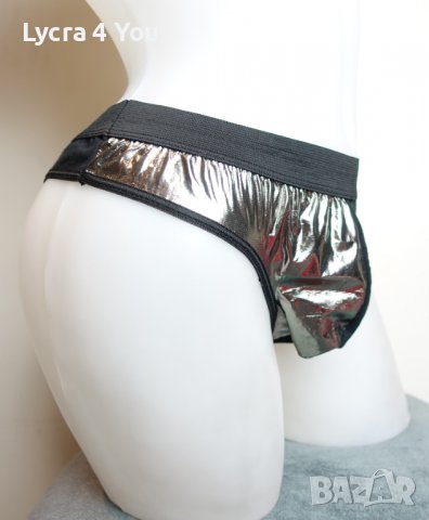 S/M/L размер атрактивен мъжки черен слип със сребриста предна половина, снимка 8 - Бельо - 37015703