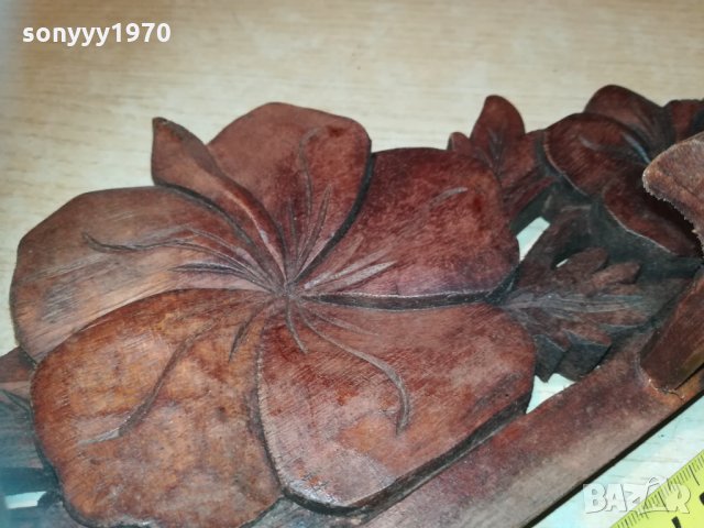 Закачалка стенна със цветя дърворезба 3012201954, снимка 8 - Колекции - 31262703