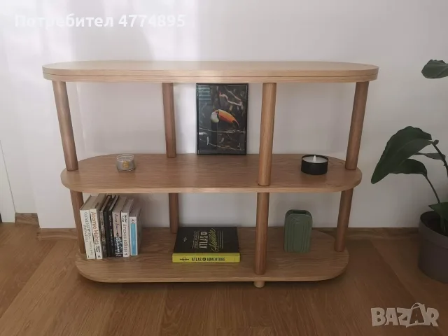 Нова дизайнерска етажерка Mørteens Ticonic / Home24 / дъбов фурнир, снимка 2 - Етажерки - 56058600