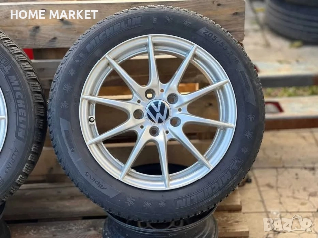 5х112 16 Цола Джанти с Гуми VW Golf Caddy Passat Touran ET 43 J 7 Централен отвор със втулка 57.1 Гу, снимка 4 - Гуми и джанти - 52416823