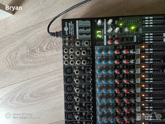 Gear4music 1604 fx mixer, mixing console, миш пулт 8+ 2 канала + ефект, снимка 2 - Ресийвъри, усилватели, смесителни пултове - 55737112