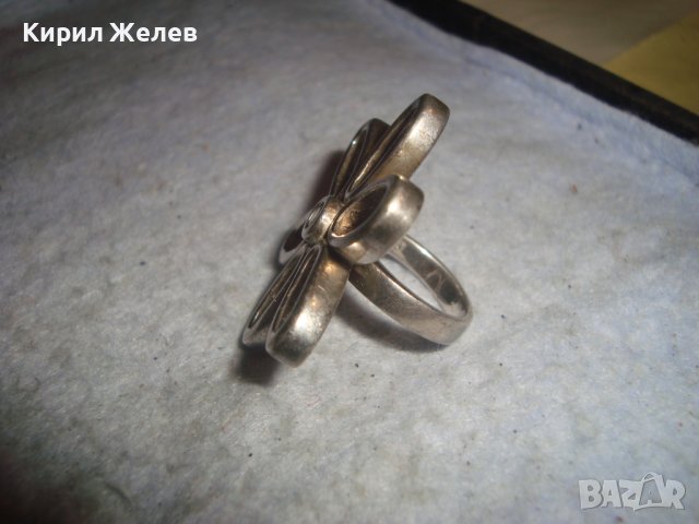 ФЛОРАЛЕН СРЕБЪРЕН АРТ ПРЪСТЕН СРЕБРО 925 ЦВЕТЕ МАРГАРИТКА ПРЕКРАСНА МАЙСТОРСКА ИЗРАБОТКА 27177, снимка 6 - Пръстени - 36795452