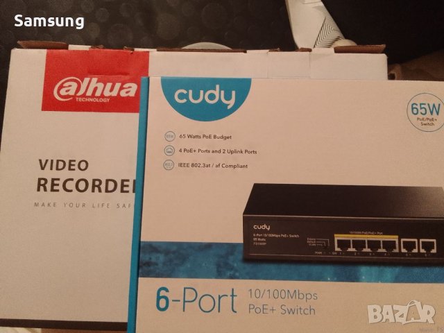 4 канален Dahua recorder NVR2104-4KS2 плюс 6 портов PoE switch Cudy