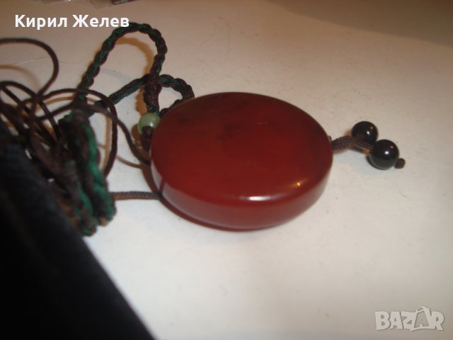 ОГРОМЕН НАТУРАЛЕН КАРНЕОЛ АРТ МЕДАЛЬОН БИЖУ 14906, снимка 7 - Колиета, медальони, синджири - 30652713