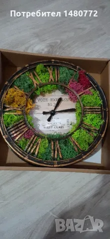 Стенен часовник със скандинавски мъх , снимка 5 - Стенни часовници - 48490646