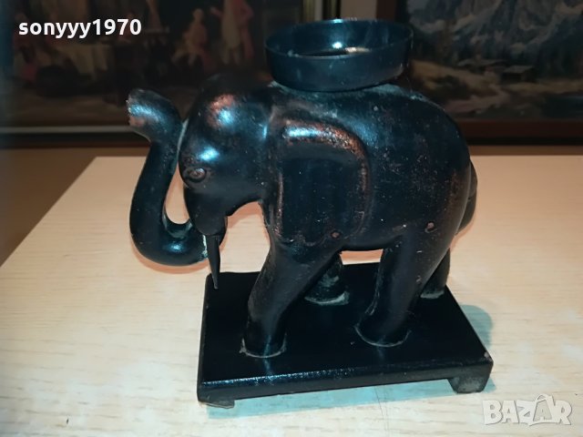 слон-свещник-внос франция-15х15х8см, снимка 13 - Антикварни и старинни предмети - 29497831