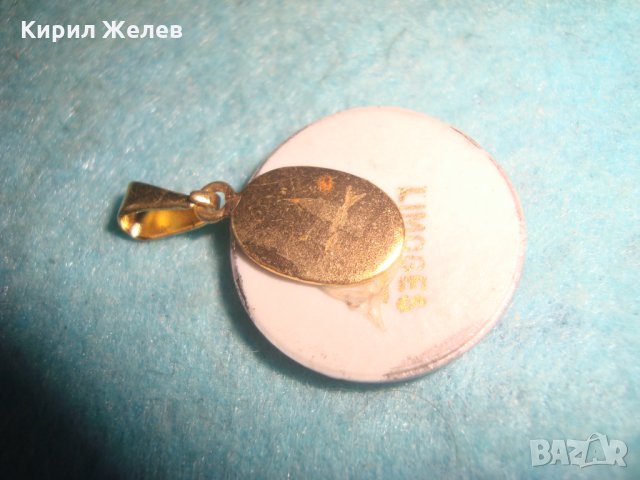 LIMOGES ВИНТИДЖ МАРКОВ ПОЗЛАТЕН ПОРЦЕЛАНОВ АРТ МЕДАЛЬОН МАРКИРАН БИЖУ УНИКАТ 25347, снимка 6 - Колиета, медальони, синджири - 35653917