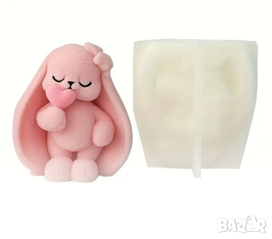Молд зайче със сърце 