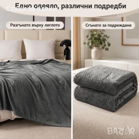 Плюшено одеяло 200x220 см с релефен десен – меко, пухкаво и уютно - различни цветове, снимка 4 - Олекотени завивки и одеяла - 56070576