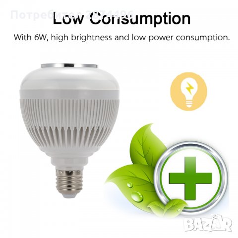 Смарт крушка с блутут управление и високоговорител Е27, снимка 3 - Крушки - 30906315