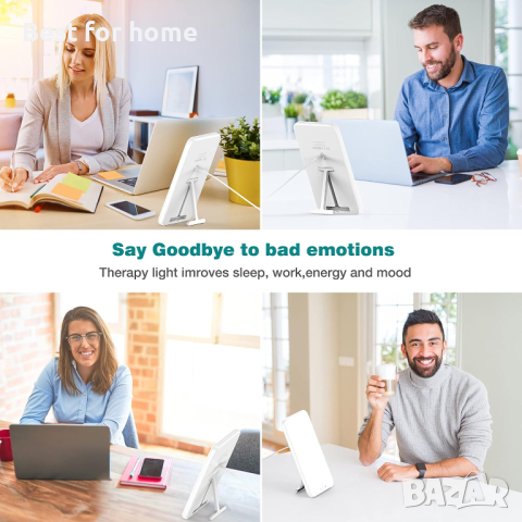 Терапевтична лампа Light Therapy Lamp, Ultra-Thin UV-Free 10000 Lux, снимка 5 - Други - 44921572