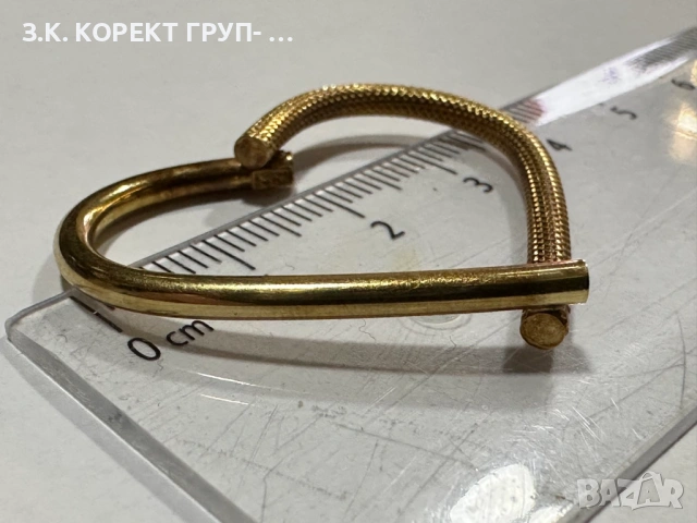 Златна фигура сърце 14К – 1.12 гр, снимка 5 - Колиета, медальони, синджири - 54357833