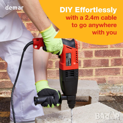 Amtech Ударна бормашина, с кабел 2,4 м, 3 режима,(230V, 620W, 1250RPM), снимка 5 - Бормашини - 44511004