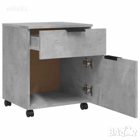 vidaXL Мобилен архивен шкаф с Бетонно сиво 45x38x54 см инженерно дърво, снимка 4 - Скринове - 56147921