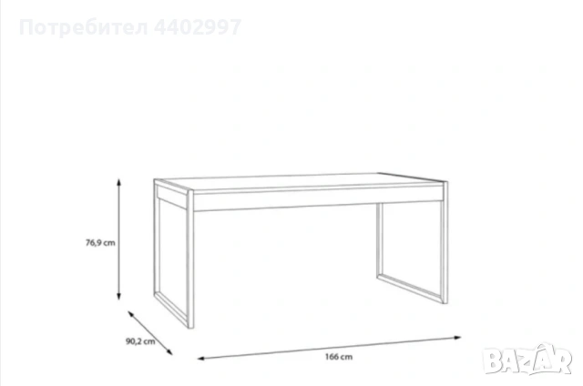 Трапезна маса с две чекмеджета, снимка 3 - Маси - 54273985