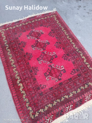 Ръчно тъкан Авганска килим, снимка 4 - Килими - 51756365