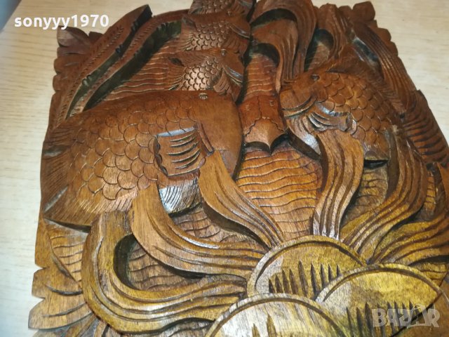 Пано стенно от тиково дърво-риби 3112200840, снимка 2 - Колекции - 31264774