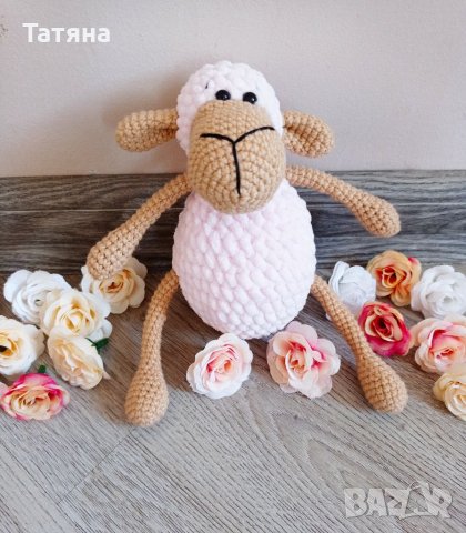 Плетена играчка овца амигуруми, снимка 2 - Декорация за дома - 33932548