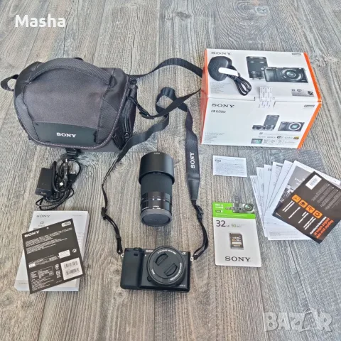 Sony A6000 + 2 обективa Sony SEL 16-50mm f/3.5-5.6 PZ обектив Sony SEL 55-210mm, снимка 8 - Фотоапарати - 55898817