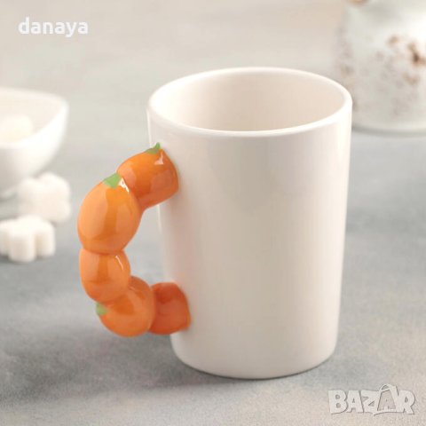 4003 3D керамична чаша Fresh Banana Orange 380 мл., снимка 4 - Чаши - 42140671