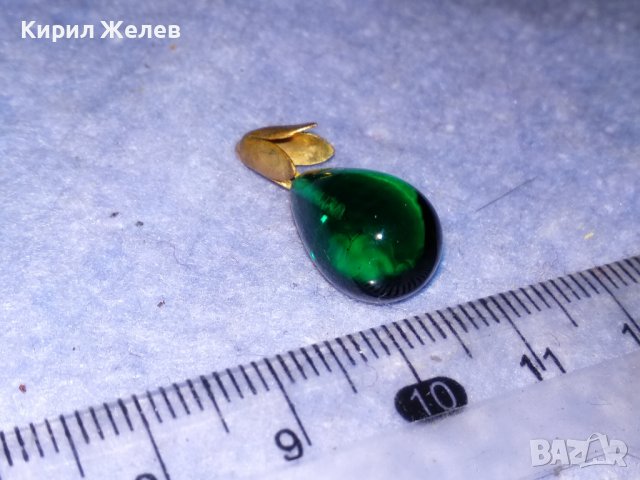 СТАР КАПКОВИДЕН РЕТРО МЕДАЛЬОН АРТ ВИСУЛКА - ШЛИФОВАН ХРИЗОЛИТ и БРОНЗ 37011, снимка 6 - Антикварни и старинни предмети - 39956511
